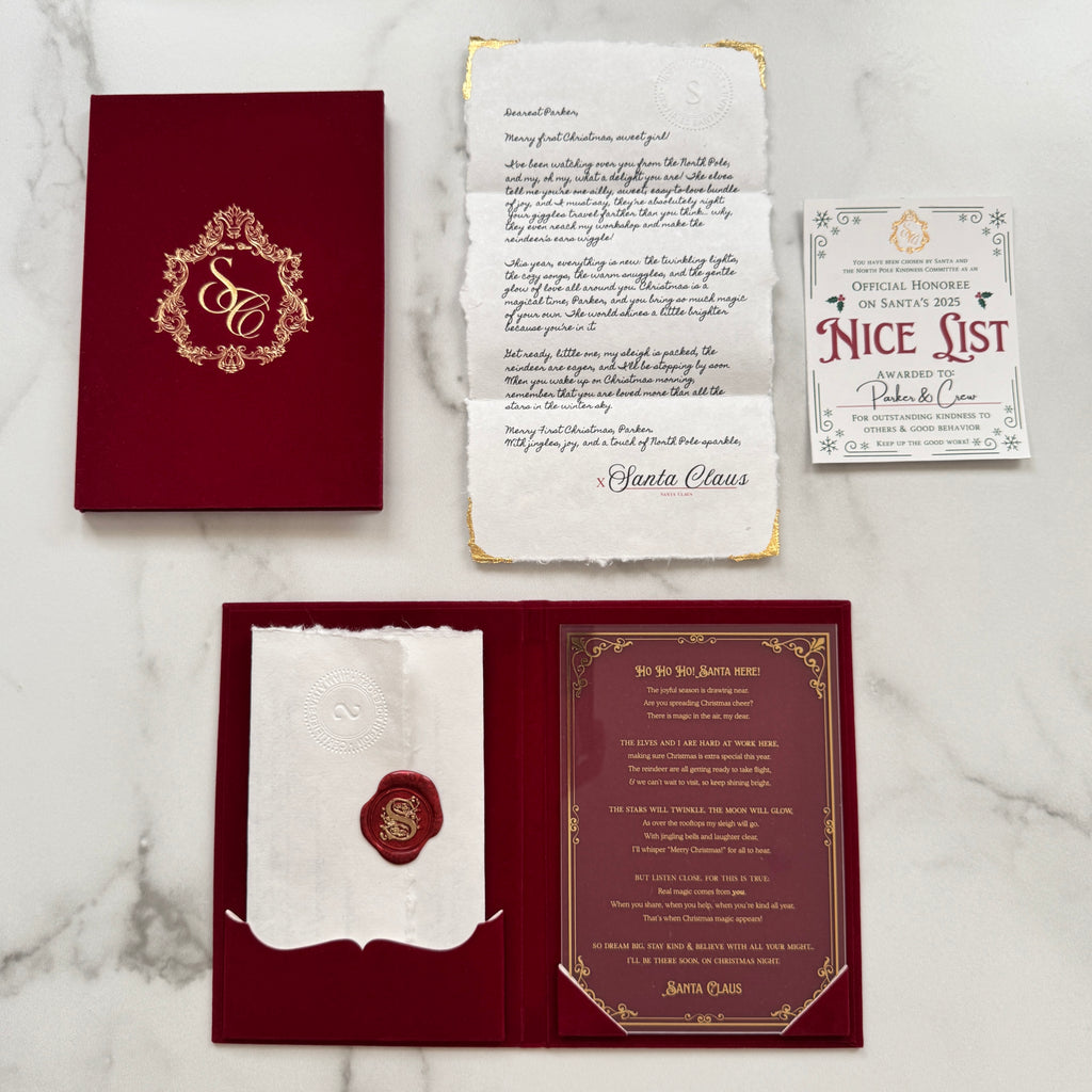 Red Velvet Personalized Booklet & Letter From Santa