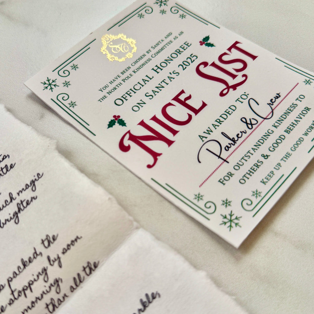 Green Velvet Personalized Booklet & Letter From Santa