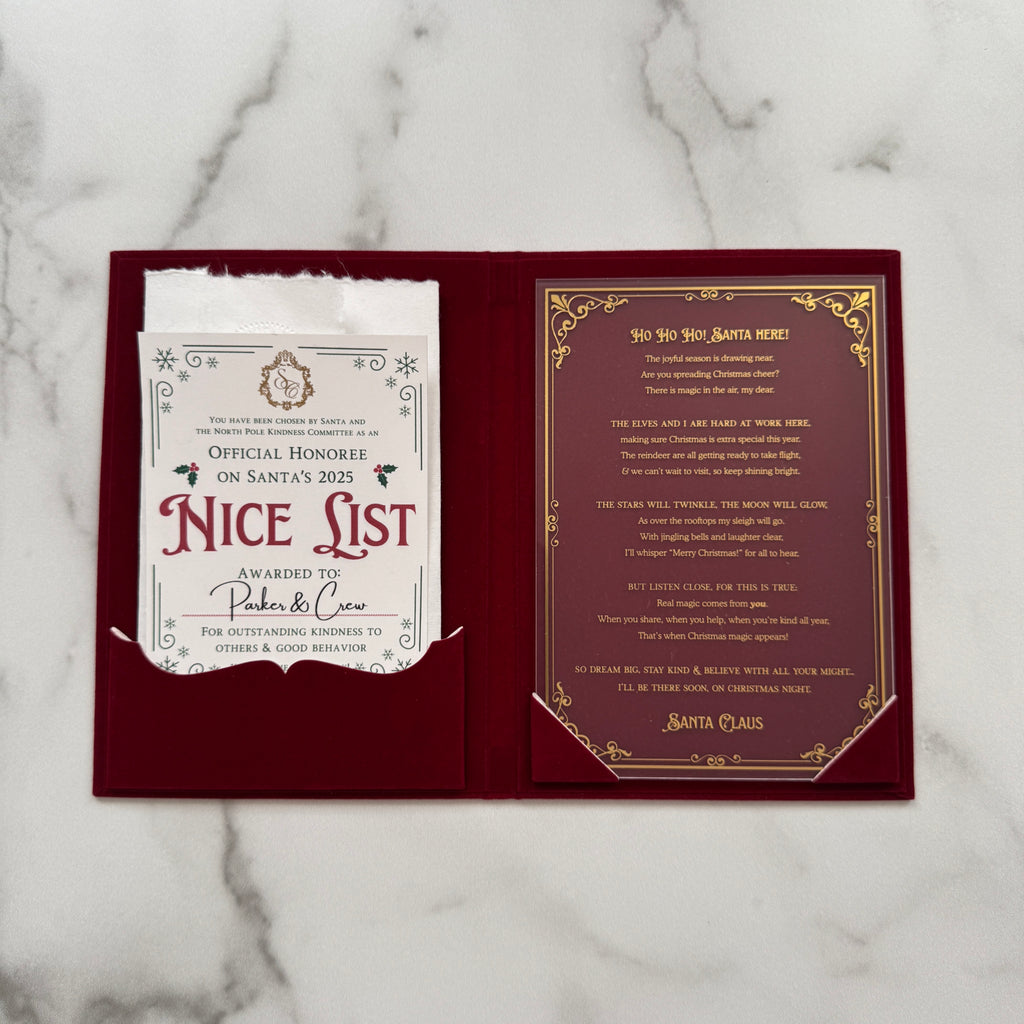 Red Velvet Personalized Booklet & Letter From Santa