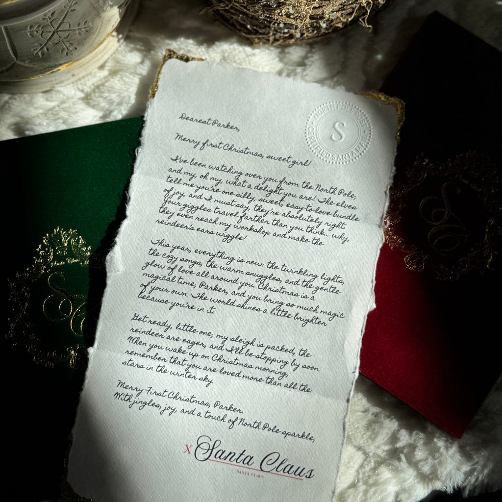 Green Velvet Personalized Booklet & Letter From Santa