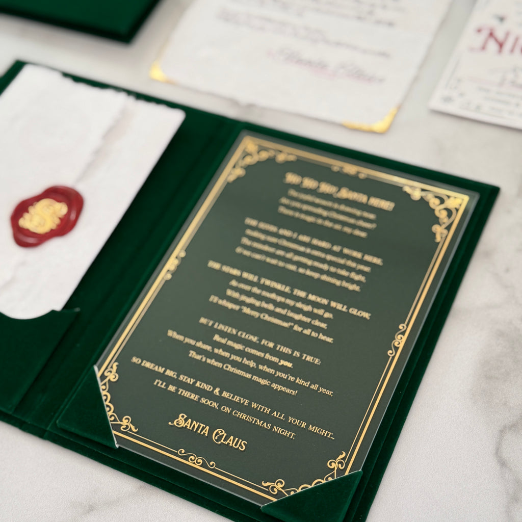 Green Velvet Personalized Booklet & Letter From Santa