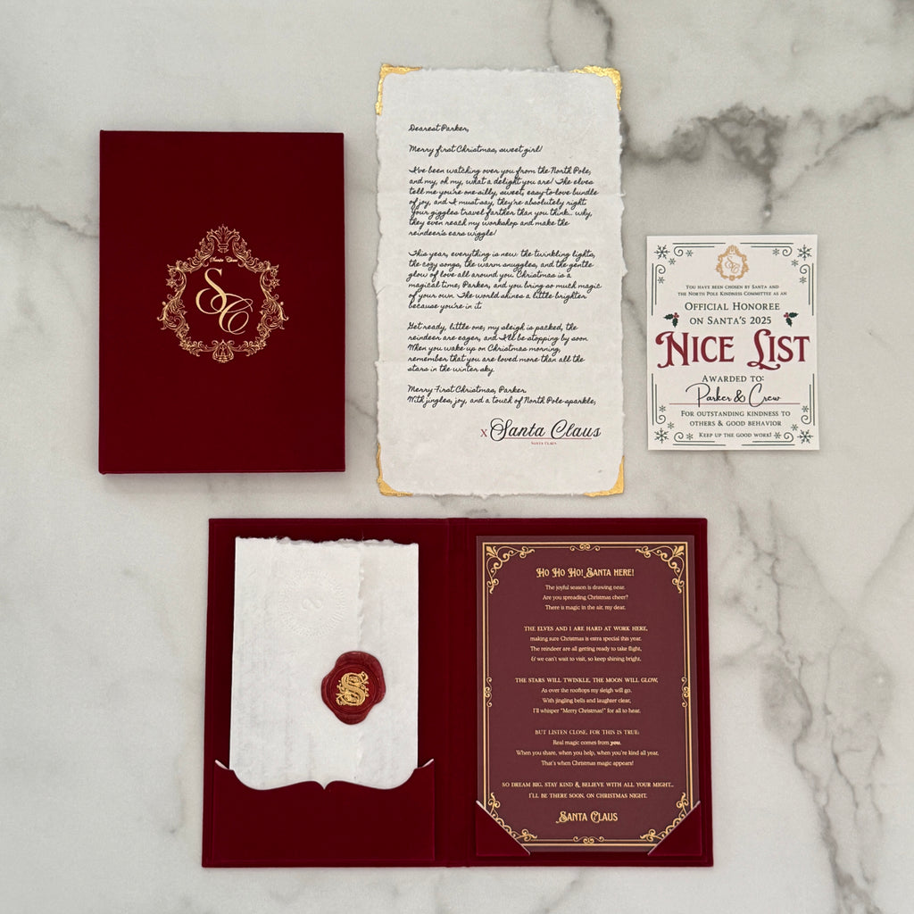 Red Velvet Personalized Booklet & Letter From Santa